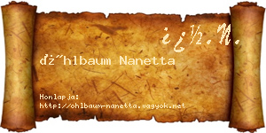 Öhlbaum Nanetta névjegykártya